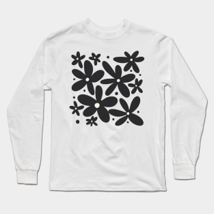 Abstract monochrome daisies Long Sleeve T-Shirt